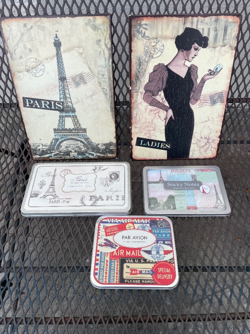 Cavallini & Co. Paris Rubber Stamps, Sticky Notes & Travel labels - Set of 3